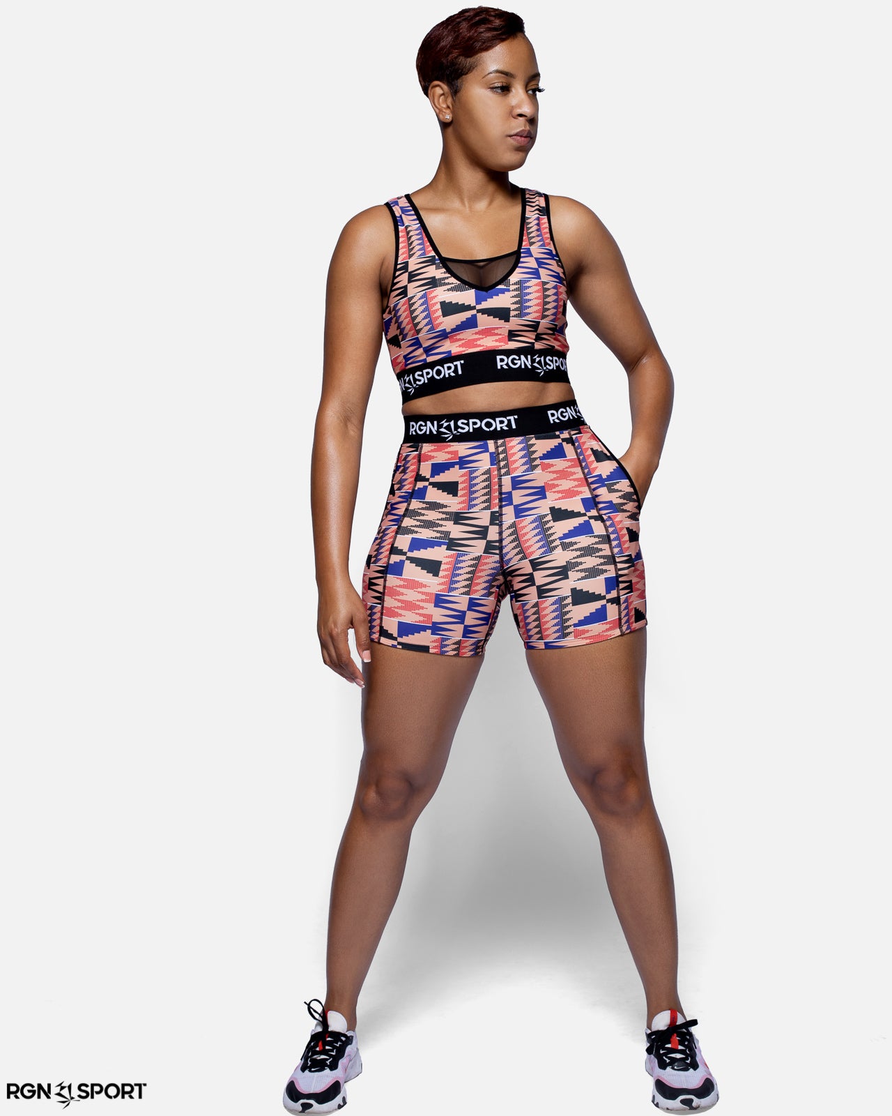 HIIT Pink Kente Sports Bra