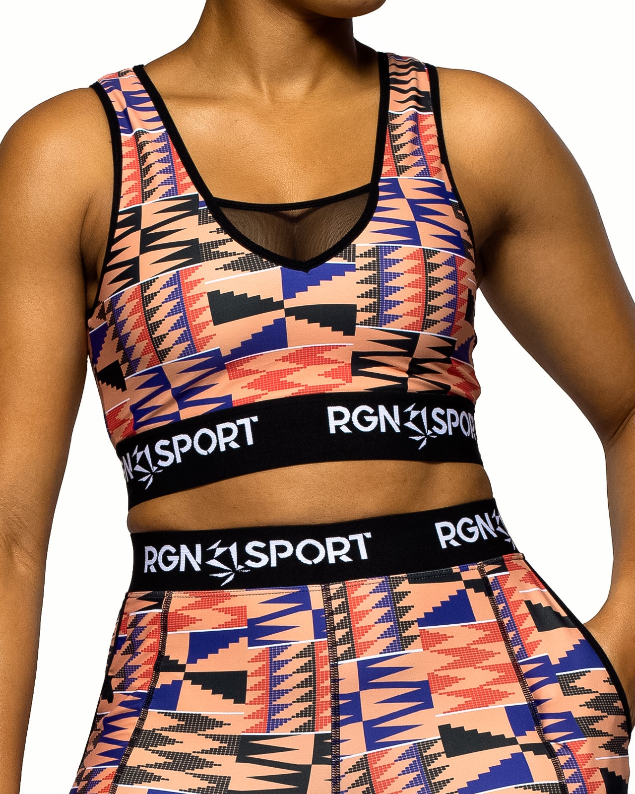 HIIT Pink Kente Sports Bra