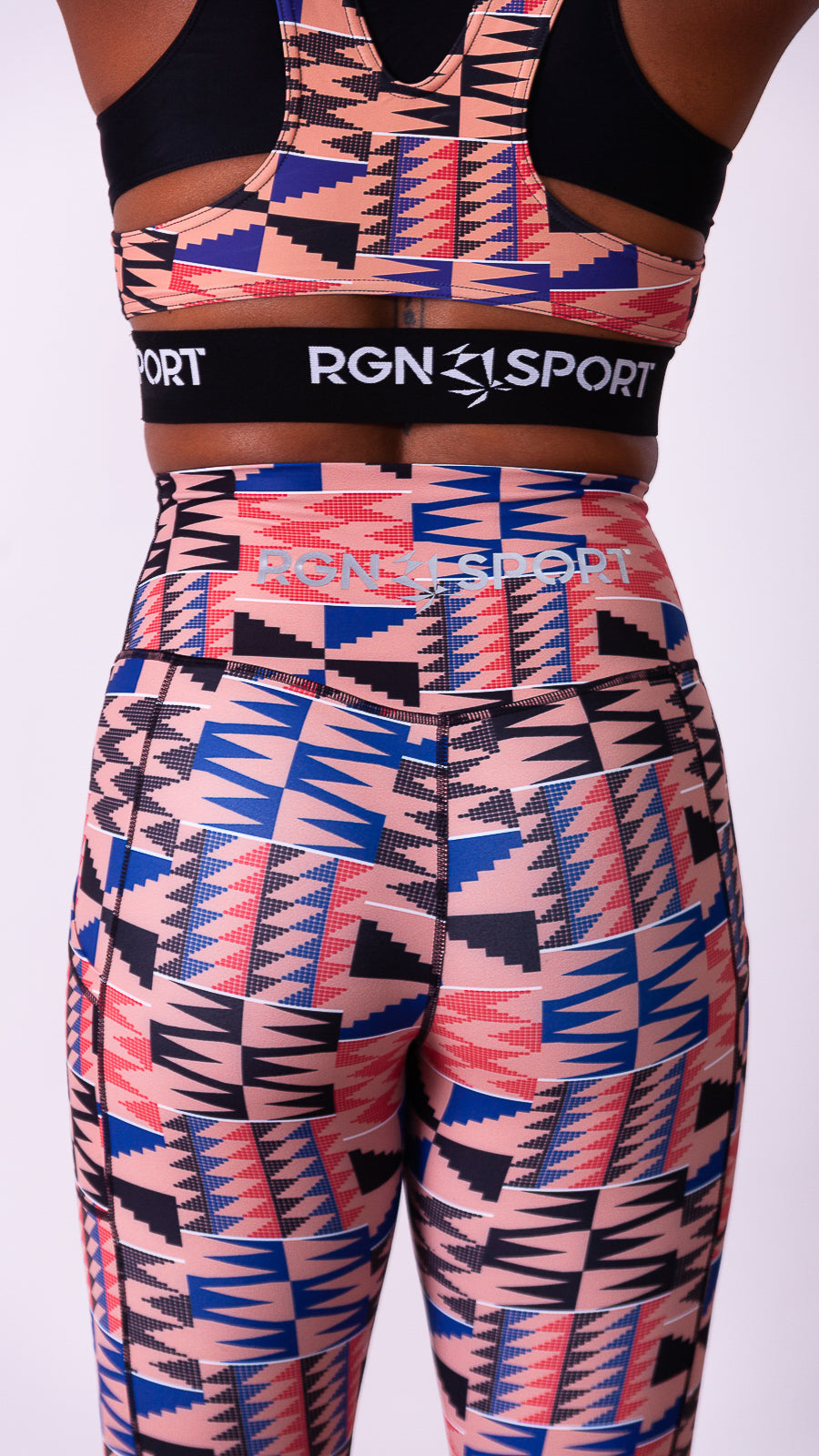 Pink Kente Diamond Leggings