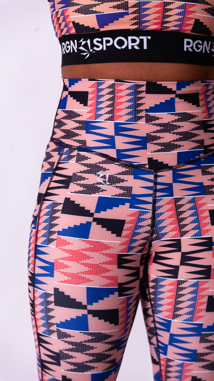 Pink Kente Diamond Leggings