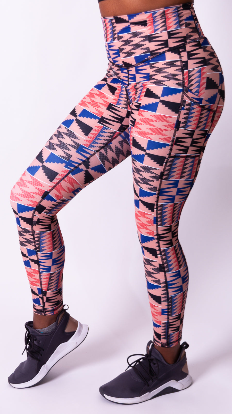 Pink Kente Diamond Leggings