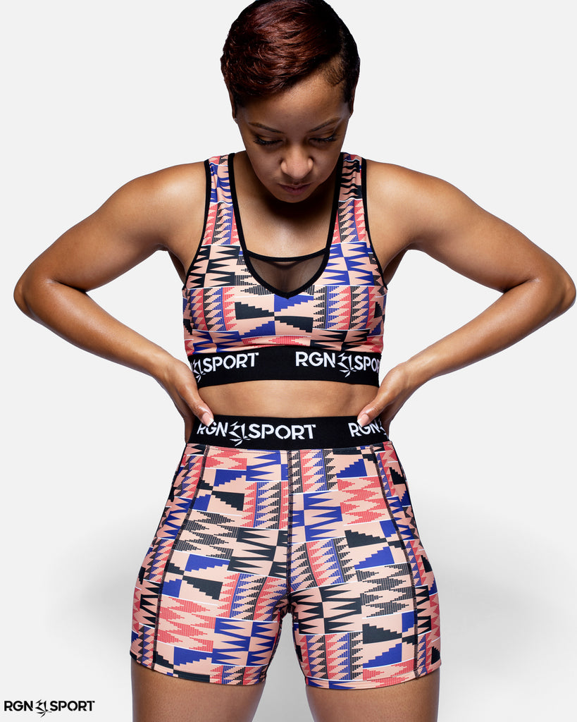 HIIT Pink Kente Sports Bra